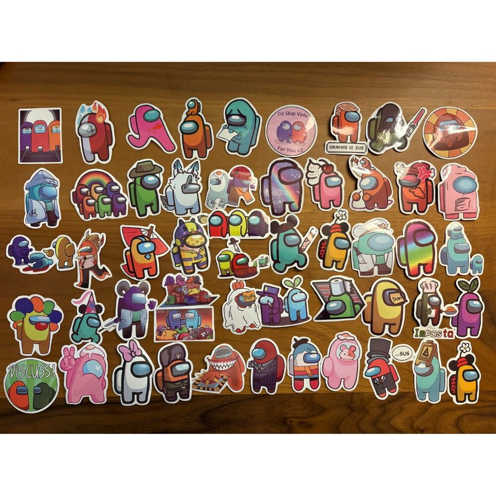 Among Us Imposters Sus 50 PCS Waterproof Vinyl Stickers (SKU: 57ST)